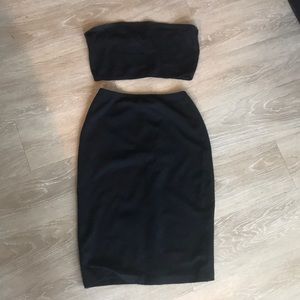 American Apparel - high waisted skirt + tube top